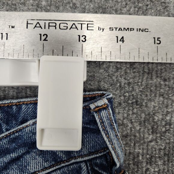 3X1 Sabina Distressed Raw Hem Button Fly Straight Denim Blue Jeans ITALY SIZE 26 - Picture 6 of 13